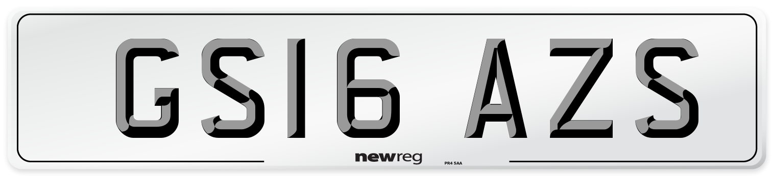 GS16 AZS Number Plate from New Reg